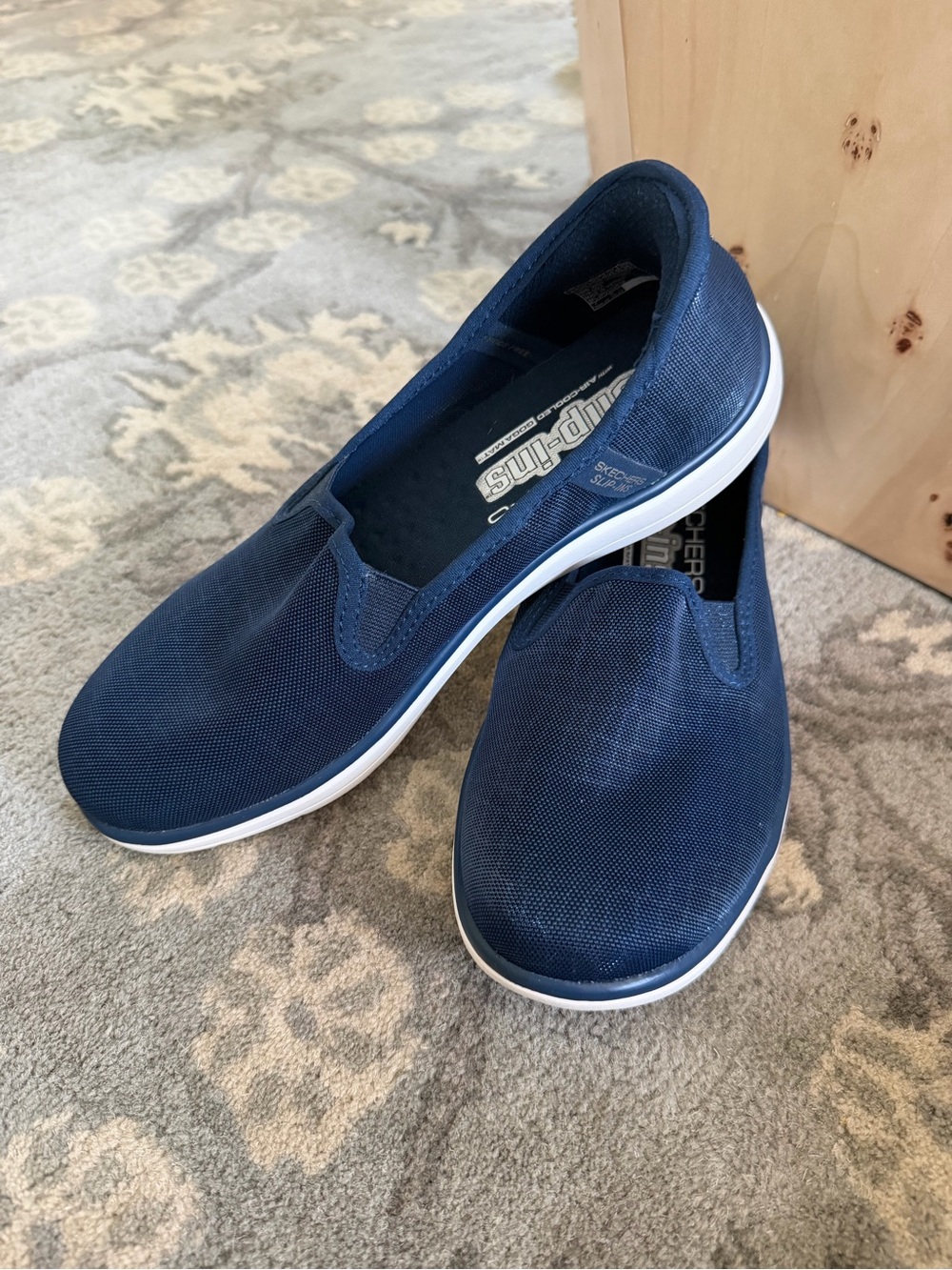 Skechers Navy Blue Slip-On Canvas Sneakers